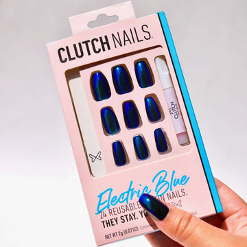 Electric Blue | Coffin Blue Nails | Press On Nails