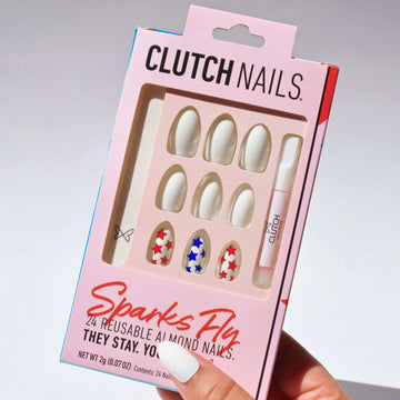 Sparks Fly | Simple Patriotic Nails | Press On Nails